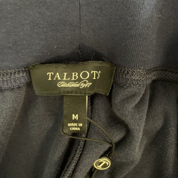 Talbots Womens M NEW Terry Pull On Pants Navy Blue Drawstring Lounge Comfy Knit - Picture 2 of 12